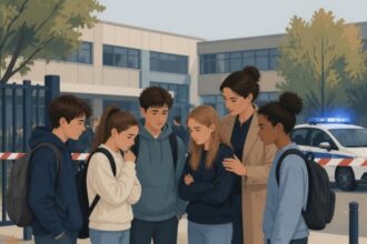 Pucnjava u &scaron;koli u Francuskoj &ndash; upla&scaron;eni učenici ispred &scaron;kole (ilustracija)
